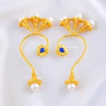 The Sapphire Floral Pearl Earcuff (Yellow Gold) EAR002341