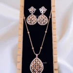 The Teardrop Diamond Lattice Necklace Set (Yellow Gold) NEC002316