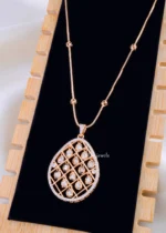 The Teardrop Diamond Lattice Necklace Set (Yellow Gold) NEC002316 - Image 2