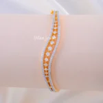 The Wavy Diamond Flowing Bangle (Yellow Gold) BRA002343