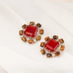 Tiger Eye Stone Earrings (Silver) EAR000600