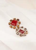 Tiger Eye Stone Earrings (Silver) EAR000600 - Image 3