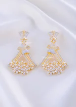 Traditional Sparkle Bell Drop Earring (Yellow Gold) EAR002327