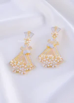 Traditional Sparkle Bell Drop Earring (Yellow Gold) EAR002327 - Image 2