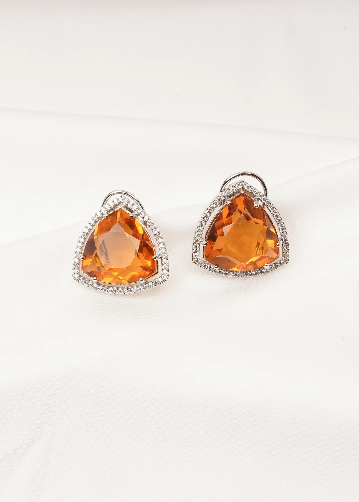 Triangle-Fire-Earrings-Silver-EAR000722a Triangle Fire Earrings (Silver) EAR000722 - Image 1