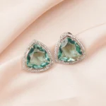 Triangle Mint Green Earrings (Silver) EAR000761