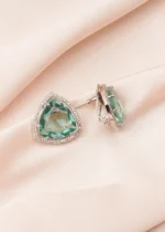 Triangle Mint Green Earrings (Silver) EAR000761 - Image 2