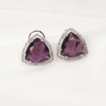Triangle Purple Earrings (Silver) EAR000724