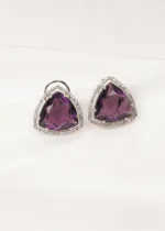 Triangle Purple Earrings (Silver) EAR000724