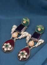 Tribal Bird Danglers (Antique Silver) EAR000611 - Image 2