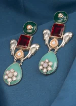 Tribal Bird Danglers (Antique Silver) EAR000612 - Image 2