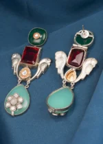 Tribal Bird Danglers (Antique Silver) EAR000612 - Image 3
