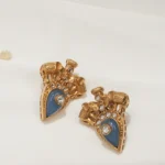 Tribal Blue Earrings (Antique Gold) EAR000552
