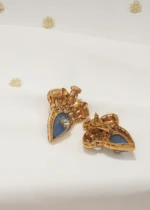 Tribal Blue Earrings (Antique Gold) EAR000552 - Image 3