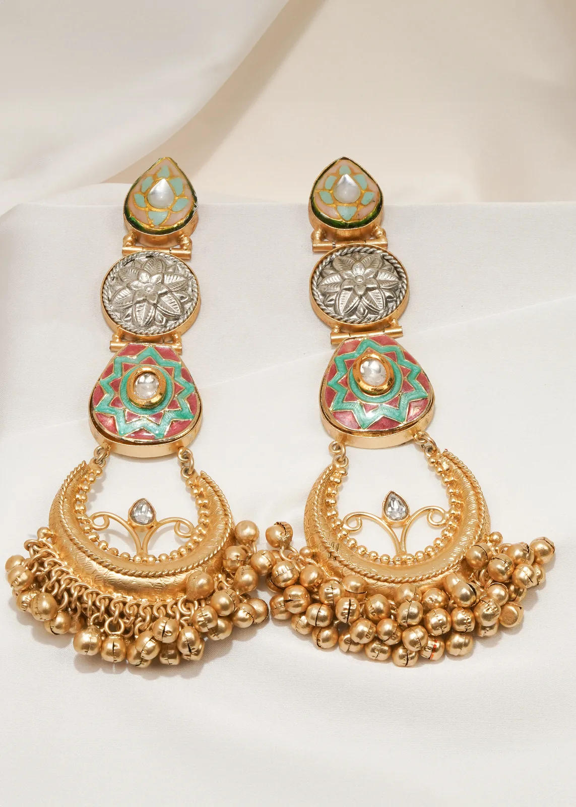 Tribal-Golden-Chandbalis-Dual-Plating-EAR000638a Tribal Golden Chandbalis (Dual Plating) EAR000638 - Image 1