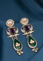 Tribal Paisley Danglers (Antique Silver) EAR000609 - Image 2