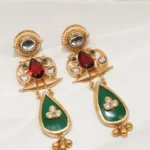 Tribal Paisley Danglers (Yellow Gold) EAR000586