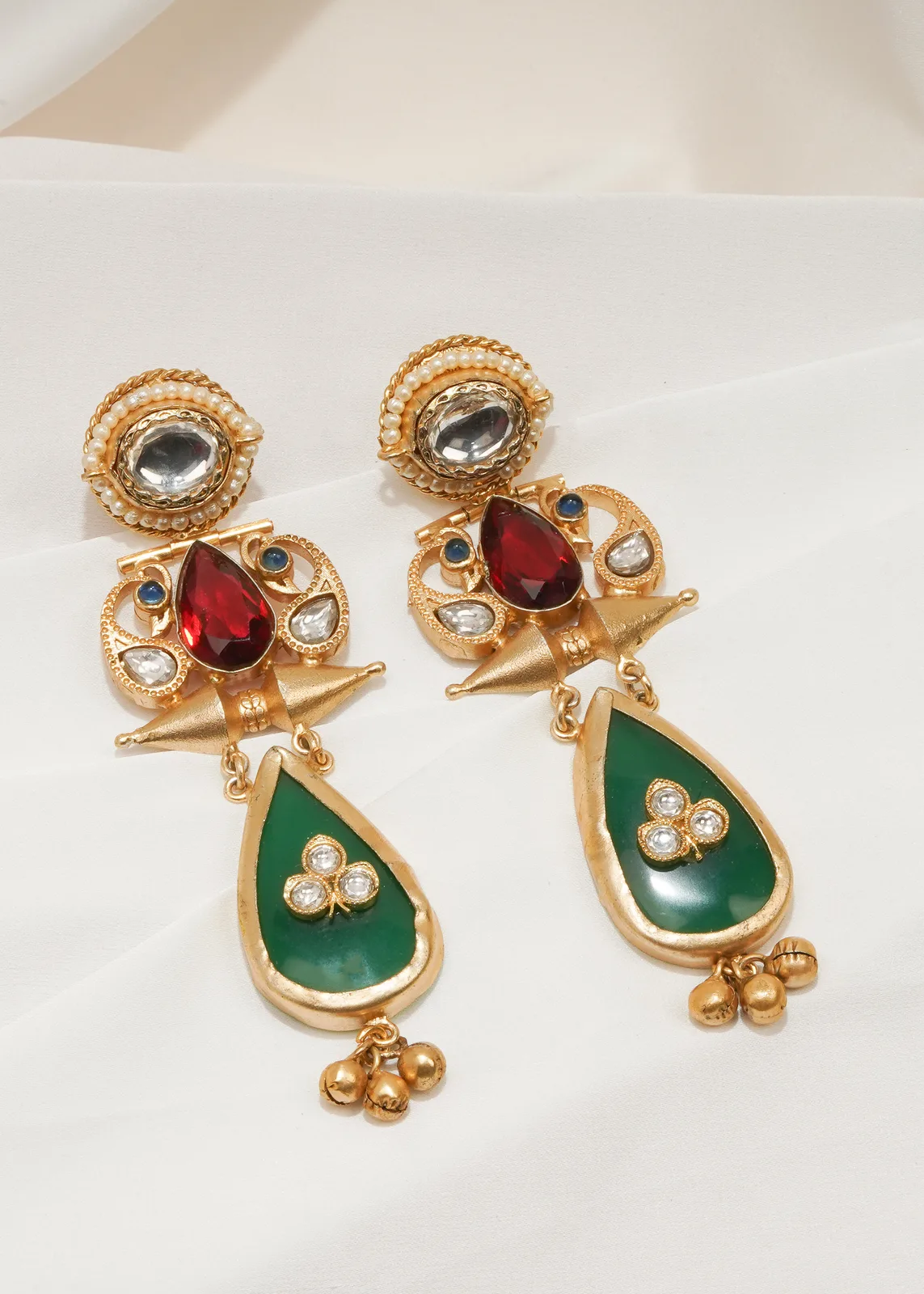 Tribal-Paisley-Danglers-Yellow-Gold-EAR000586a Tribal Paisley Danglers (Yellow Gold) EAR000586 - Image 1