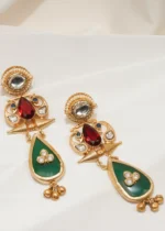 Tribal Paisley Danglers (Yellow Gold) EAR000586 - Image 2