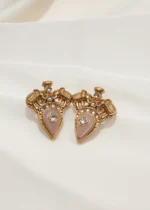 Tribal Pink Earrings (Antique Gold) EAR000543