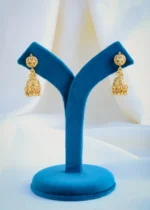 Triple Layered Matar Mala Necklace Set (Antique Gold) NEC000913 - Image 3