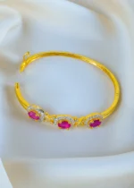 Triple Oval Ruby Bracelet (Yellow Gold) BRA001315 - Image 3
