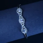 Triple Oval Solitaire Bracelet (Silver) BRA001314
