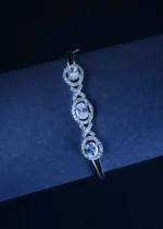 Triple Oval Solitaire Bracelet (Silver) BRA001314