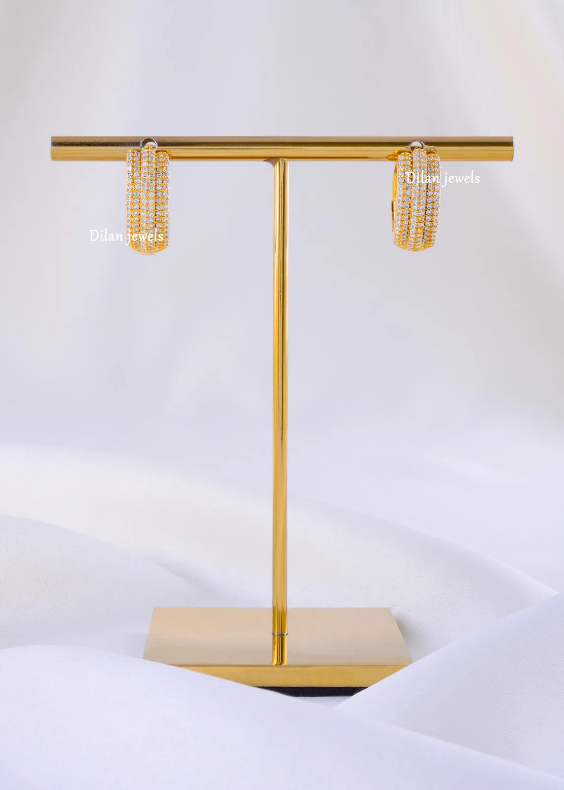 Triple-Radiance-Hoop-Earrings-Yellow-Gold-EAR002241a Triple Radiance Hoop Earrings (Yellow Gold) EAR002241 - Image 1