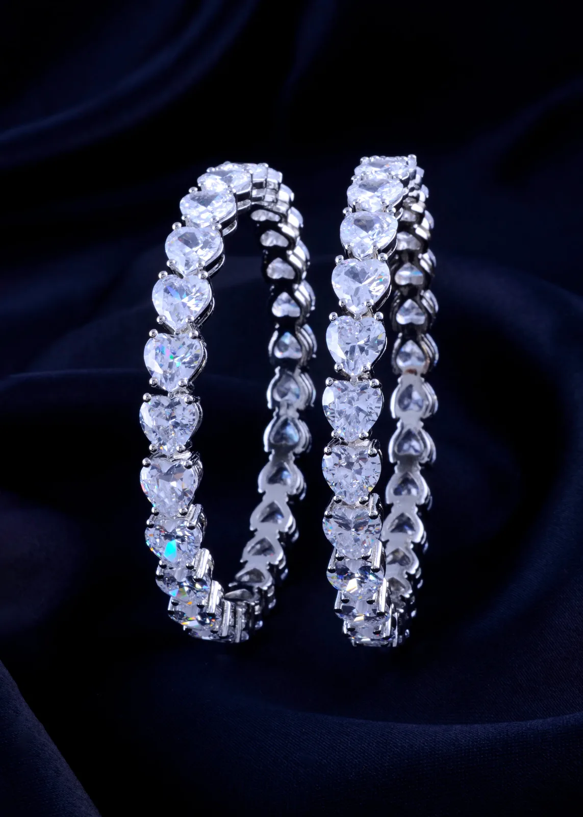 Twilight-Hearts-Bangles-Silver-BAN002034a Twilight Hearts Bangles (Silver) BAN002034 - Image 1