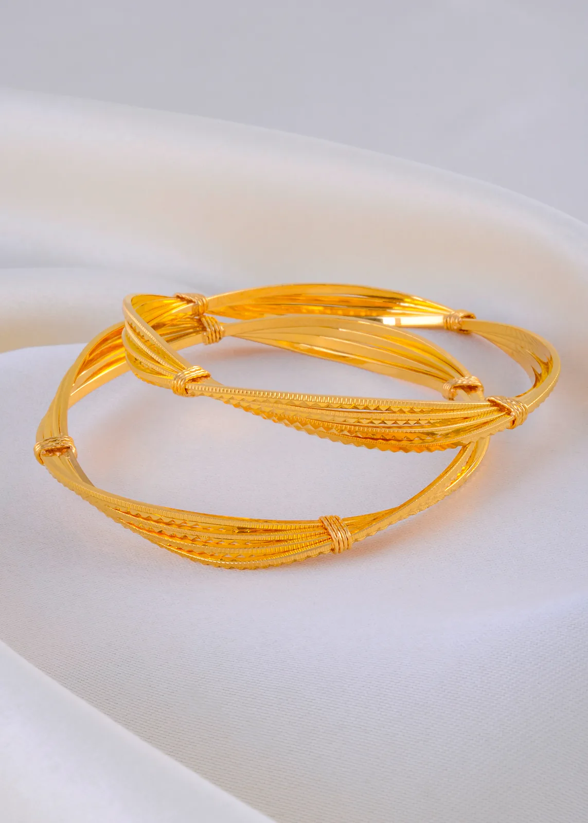 Twilight-Twist-Bangles-Yellow-Gold-BAN001940a Twilight Twist Bangles (Yellow Gold) BAN001940 - Image 1
