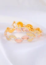 Twin-Tone Petal Shine Bangles (two colour) BAN002270 - Image 3