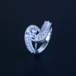 Twisted Band Solitaire Ring (Silver) RING01225