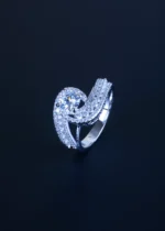 Twisted Band Solitaire Ring (Silver) RING01225