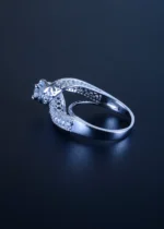 Twisted Band Solitaire Ring (Silver) RING01225 - Image 3