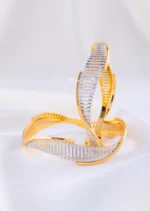 Twisted Sparkle AD Bangles (Yellow Gold) BAN002269 - Image 2