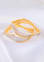 Twisted Sparkle AD Bangles (Yellow Gold) BAN002269 - Image 3