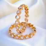 Uncut Polki Fusion Bangles (Yellow Gold) BAN001071