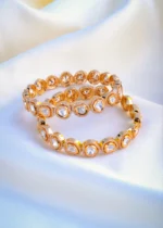 Uncut Polki Fusion Bangles (Yellow Gold) BAN001071 - Image 2