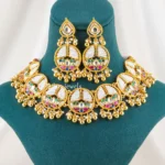 Vasundhara Beaded Necklace Set (Yellow Gold) NEC002718