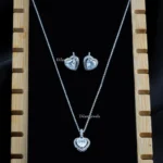 Velmira Heart Pendant Set (Silver) NEC002567