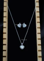 Velmira Heart Pendant Set (Silver) NEC002567