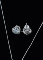 Velmira Heart Pendant Set (Silver) NEC002567 - Image 3