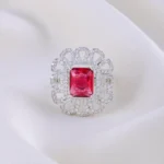 Verdant Crown Ruby Ring (Silver) RING01855