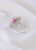Verdant Crown Ruby Ring (Silver) RING01855 - Image 2