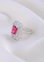 Verdant Crown Ruby Ring (Silver) RING01855 - Image 3