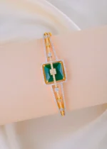 Verdant Sparkle Emerald Bracelet (Yellow Gold) BRA001890 - Image 2