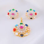 Vibrant Nine-Gem Inspired Pendant Set (Yellow Gold) PSET02381