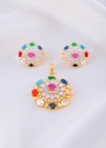 Vibrant Nine-Gem Inspired Pendant Set (Yellow Gold) PSET02381