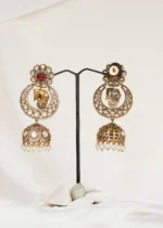 Victorian Chandbali & Jhumka (Victorian Gold) EAR000590 - Image 2